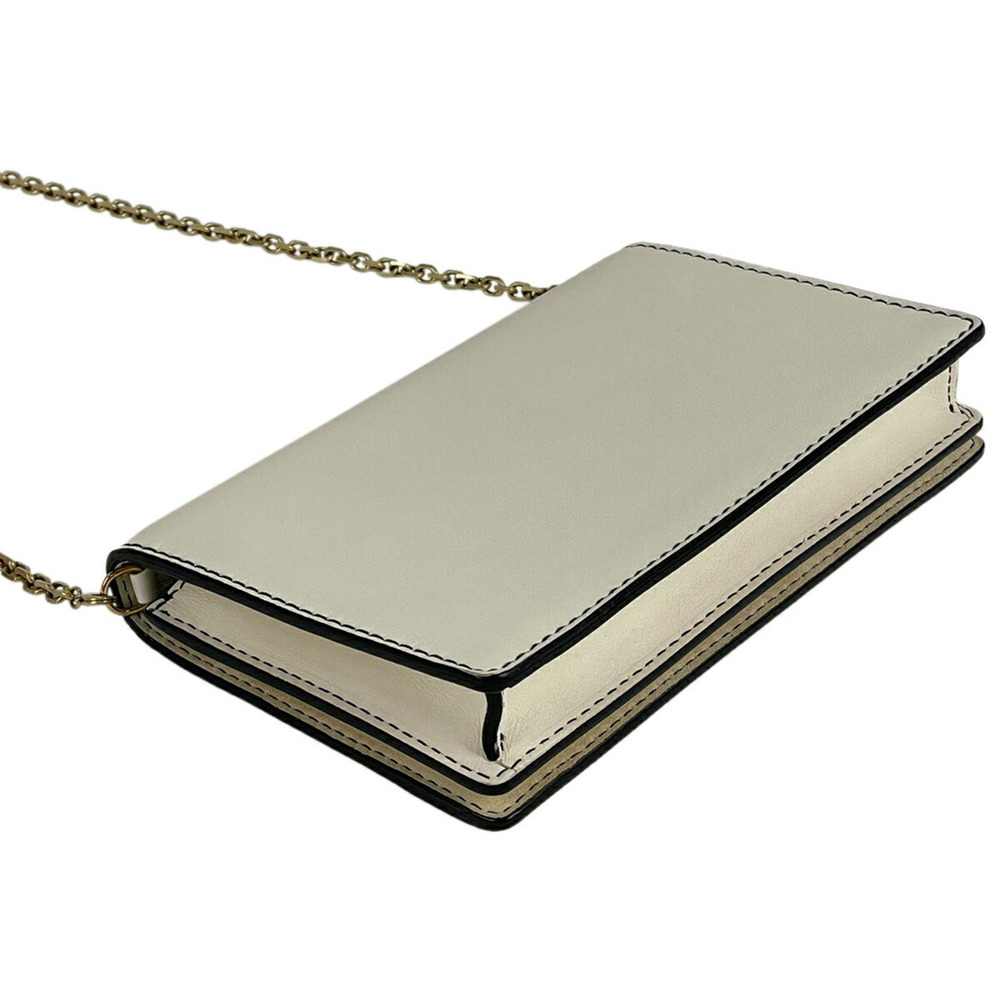 Dior Chain Christian Shoulder J'a Leather  White Bag